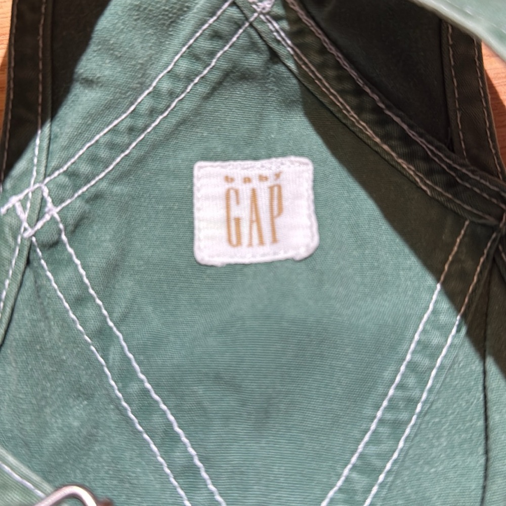 EUC BABY GAP OVERALLS SHORTS. 30-36 mos green - Picture 5 of 5